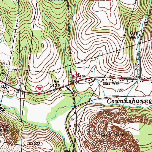 Topographic Map of Elgin - Old Presbyterian Cemetery, PA