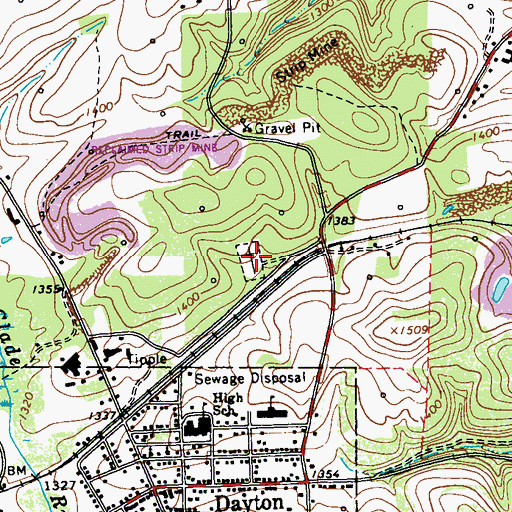 Topographic Map of Emory Chapel Memorial Park, PA