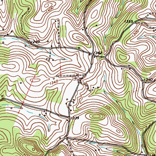 Topographic Map of Harkleroad Cemetery, PA