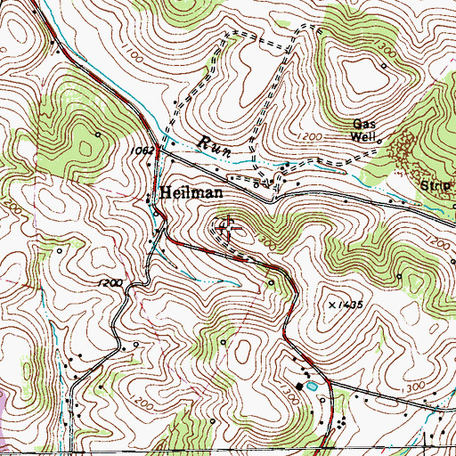 Topographic Map of Heilman Emmanuel Evangelical Lutheran Cemetery, PA