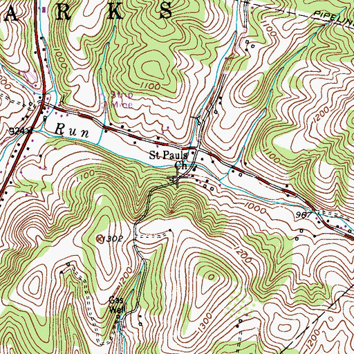 Topographic Map of Highfield Lutheran Church Cemetery, PA