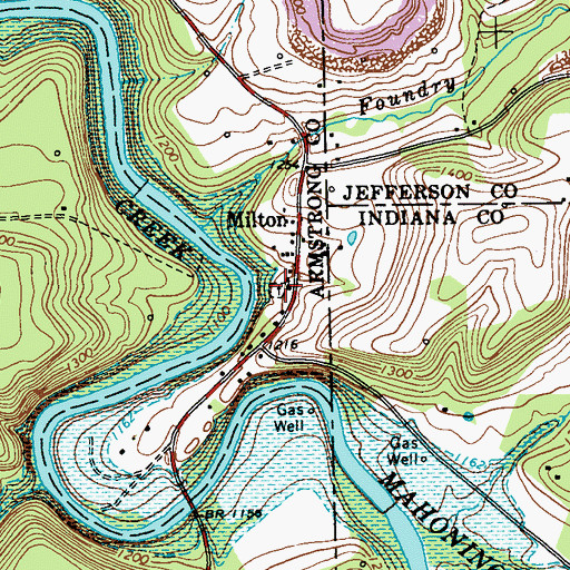Topographic Map of Milton Cemetery, PA
