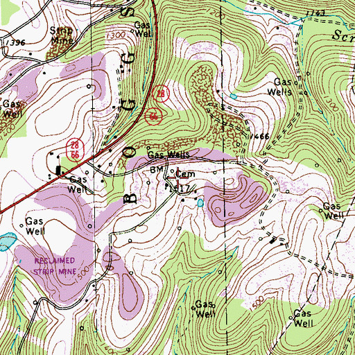 Topographic Map of Rehobeth Reformed Presbyterian Church Cemetery, PA