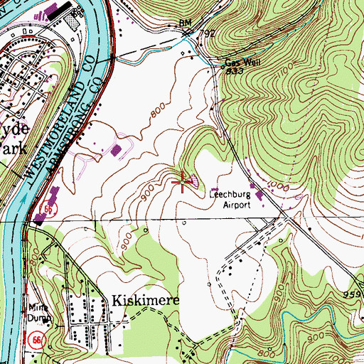 Topographic Map of Parks Family Cemetery, PA