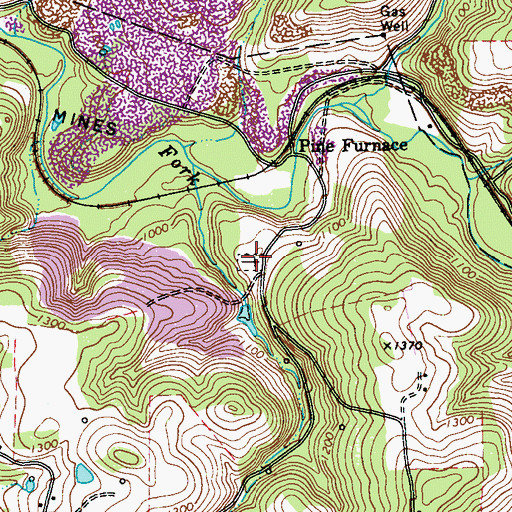 Topographic Map of Pine Creek Methodist Cemetery, PA