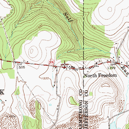 Topographic Map of Trinity Reformed Cemetery, PA
