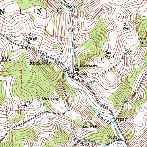 Topographic Map of United Rockville Lutheran Cemetery, PA