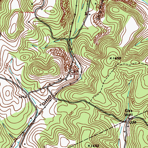 Topographic Map of Schrecengost Farm Cemetery, PA