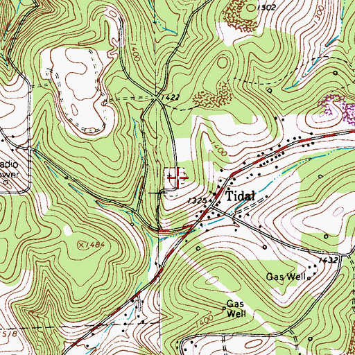 Topographic Map of Tidal Cemetery, PA