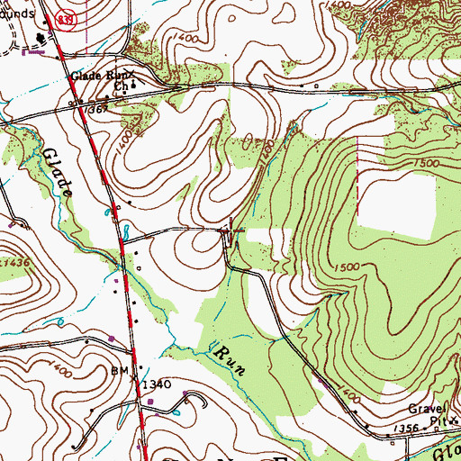 Topographic Map of United Presbyterian Cemetery, PA