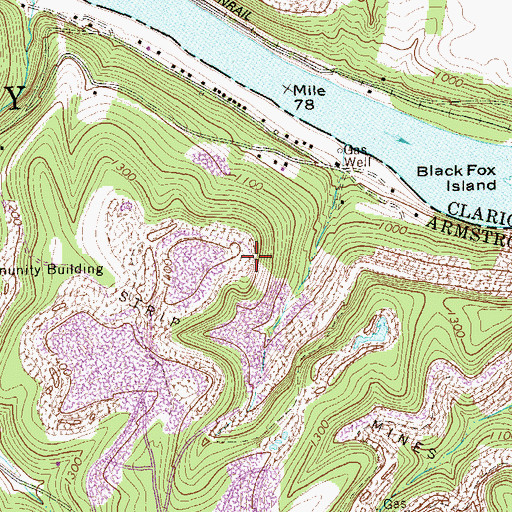 Topographic Map of Walley Cemetery, PA
