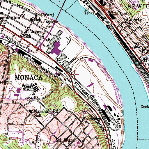 Topographic Map of Baker Cemetery, PA