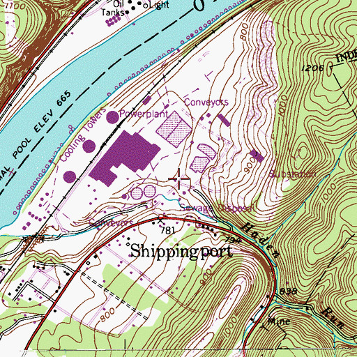 Topographic Map of Bethlehem Cemetery, PA