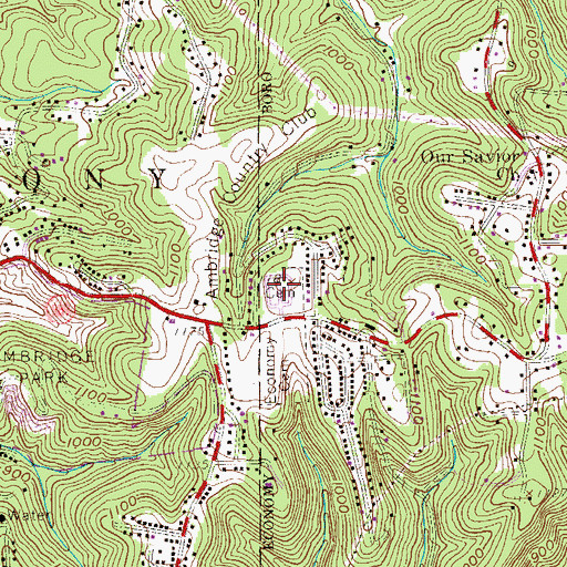 Topographic Map of Saints Peter and Paul Ukrainian Catholic Cemetery, PA