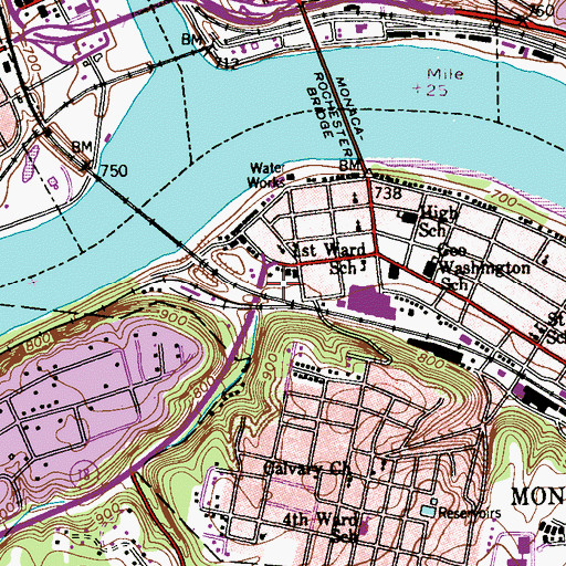 Topographic Map of German Lutheran Cemetery, PA