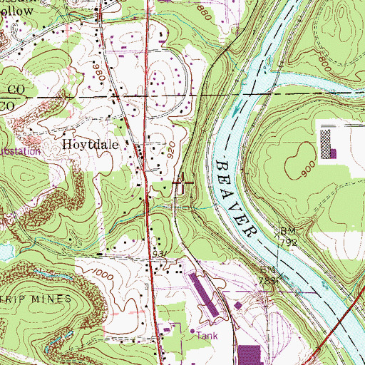 Topographic Map of Saint Teresa Cemetery, PA