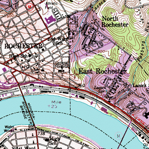 Topographic Map of Lacock Cemetery, PA
