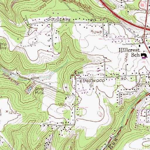 Topographic Map of Laurel Point Freeds Cemetery, PA