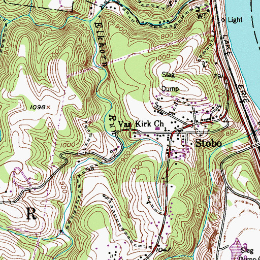Topographic Map of Van Kirk Cemetery, PA
