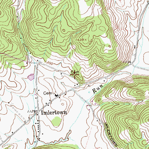 Topographic Map of Albright Cemetery, PA