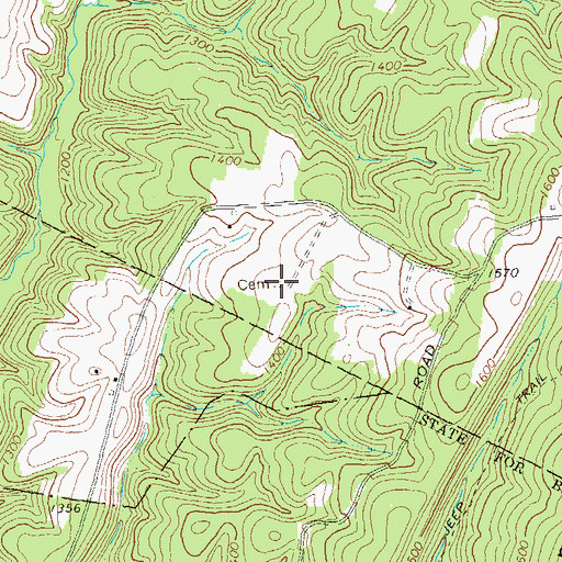 Topographic Map of Ash - Snyder Cemetery, PA