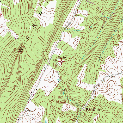Topographic Map of Bethel Brethren Cemetery, PA