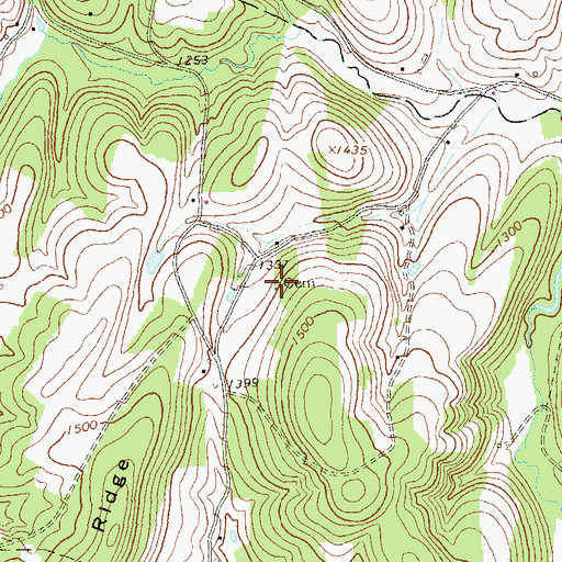 Topographic Map of Cooper Farm Cemetery, PA