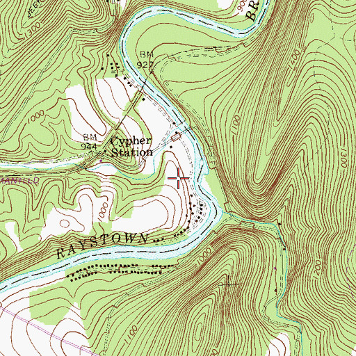 Topographic Map of Cypher Farm Cemetery, PA