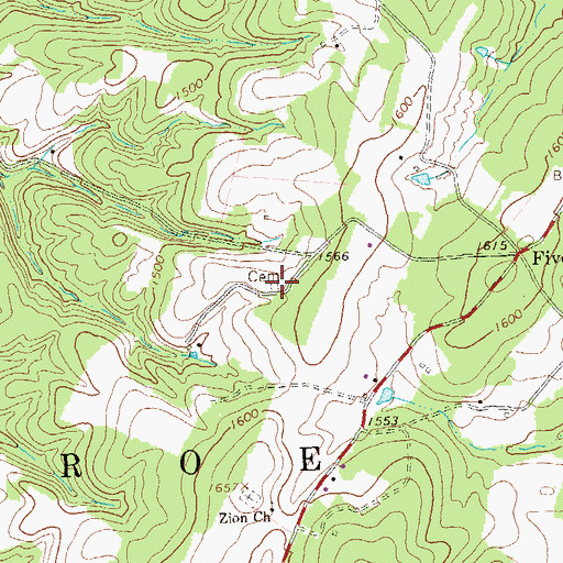 Topographic Map of Fletcher Family Cemetery, PA