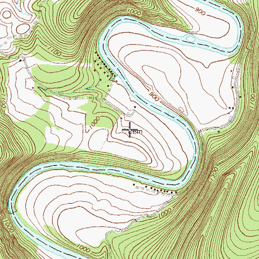 Topographic Map of Hinish Family Cemetery, PA