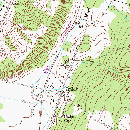 Topographic Map of Imler Valley Cemetery, PA