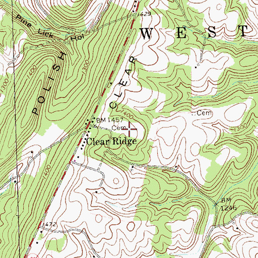Topographic Map of James O'Neal Cemetery, PA