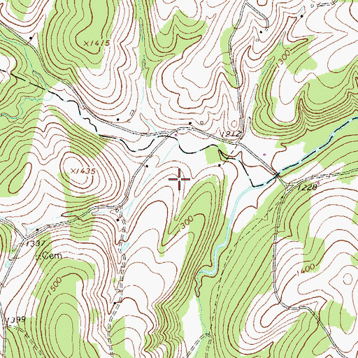 Topographic Map of Kagarise - Burger Farm Cemetery, PA