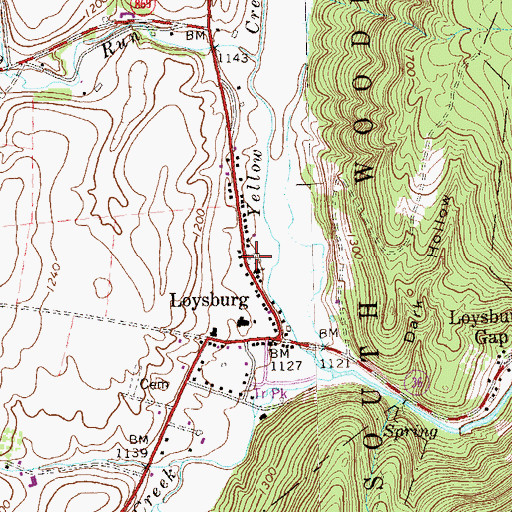 Topographic Map of Loysburg Cemetery, PA