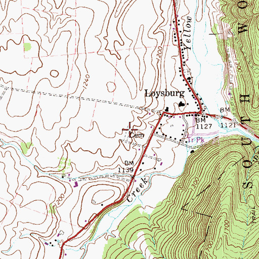 Topographic Map of Loysburg Hill Cemetery, PA