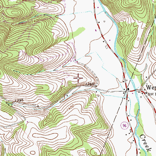 Topographic Map of McDonald Farm Cemetery, PA