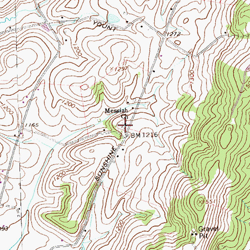 Topographic Map of Messiah Lutheran Church Cemetery, PA