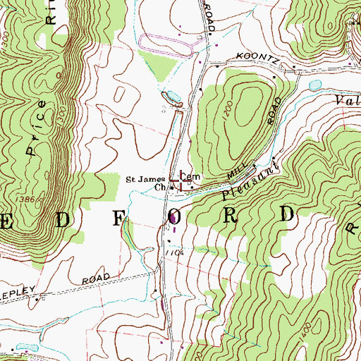 Topographic Map of Saint James Lutheran Cemetery, PA