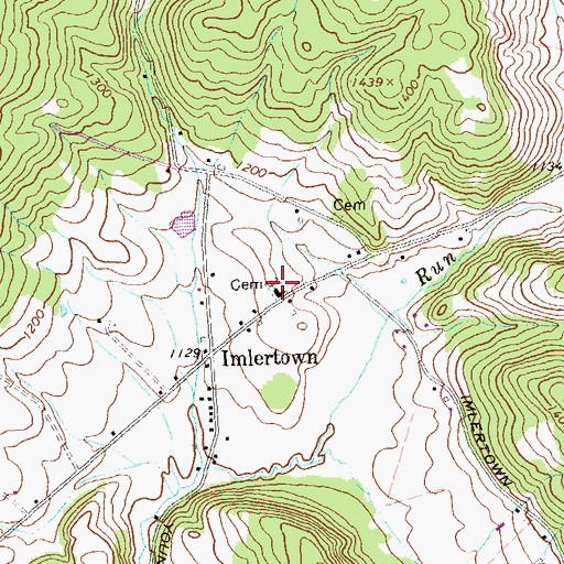 Topographic Map of Pleasant Hill Reformed Church Cemetery, PA