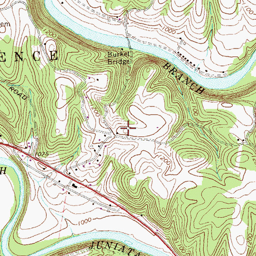Topographic Map of Morgart and Morgret Cemetery, PA