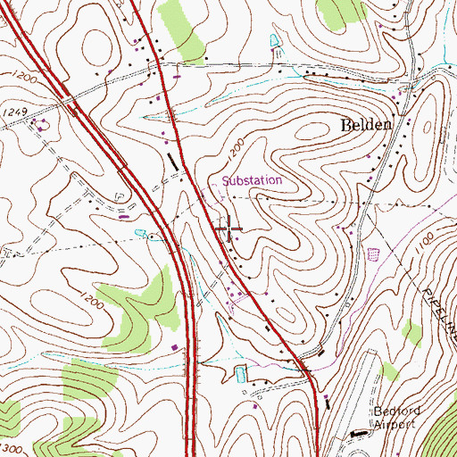 Topographic Map of Mount Smith Cemetery, PA