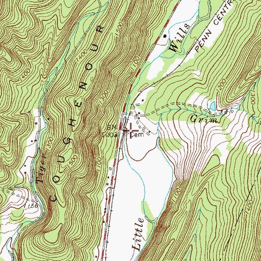 Topographic Map of Oakford / Glen Carpenter Farm Cemetery, PA