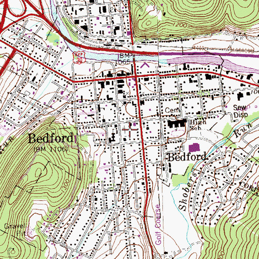 Topographic Map of Old Presbyterian Graveyard, PA