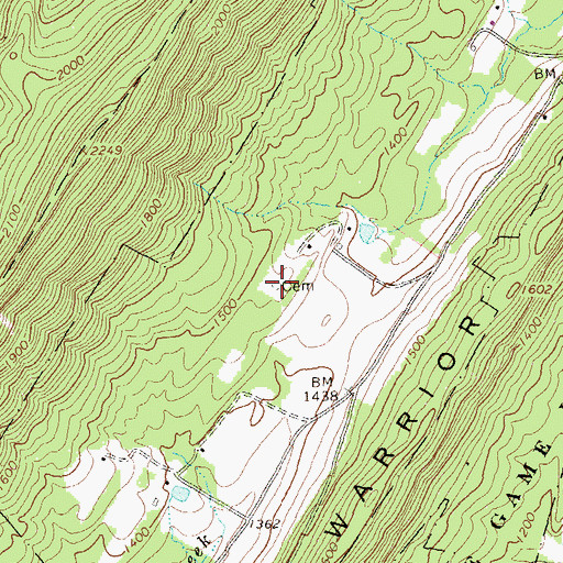Topographic Map of Pennel Farm Cemetery, PA