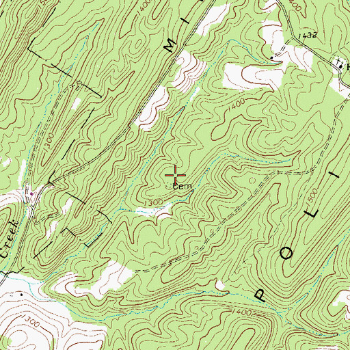 Topographic Map of Gillam Cemetery, PA