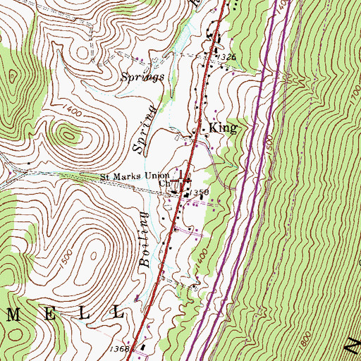 Topographic Map of Saint Mark's Cemetery, PA