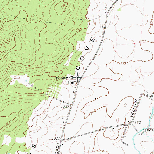 Topographic Map of Trinity United Church of Christ Cemetery, PA