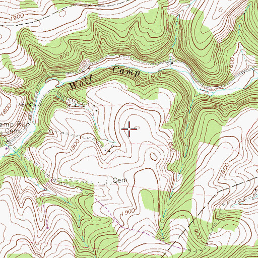 Topographic Map of Wagerman Family Cemetery, PA