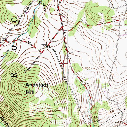 Topographic Map of Angstadt Family Cemetery, PA