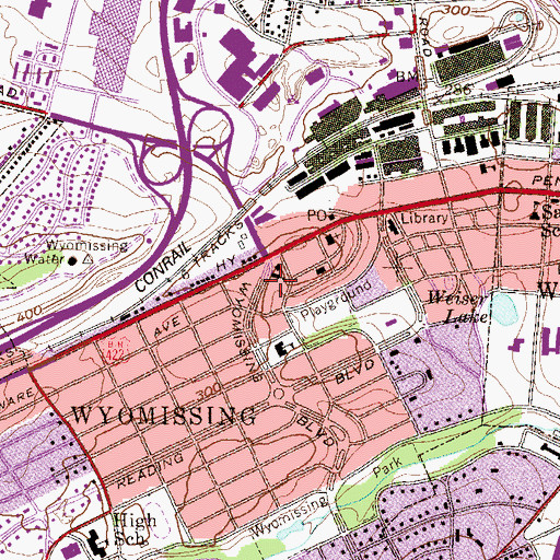 Topographic Map of Atonement Lutheran Church Columbarium, PA